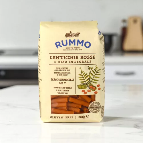 Rummo Vöröslencse-Barna Rizs Maccheroncelli Tészta (Gluténmentes) 300 g