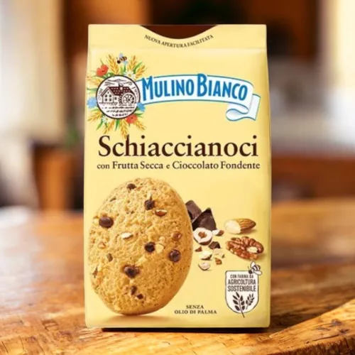 Mulino Bianco Schiaccianoci – Omlós Keksz Aszalt Gyümölccsel és Csokival
